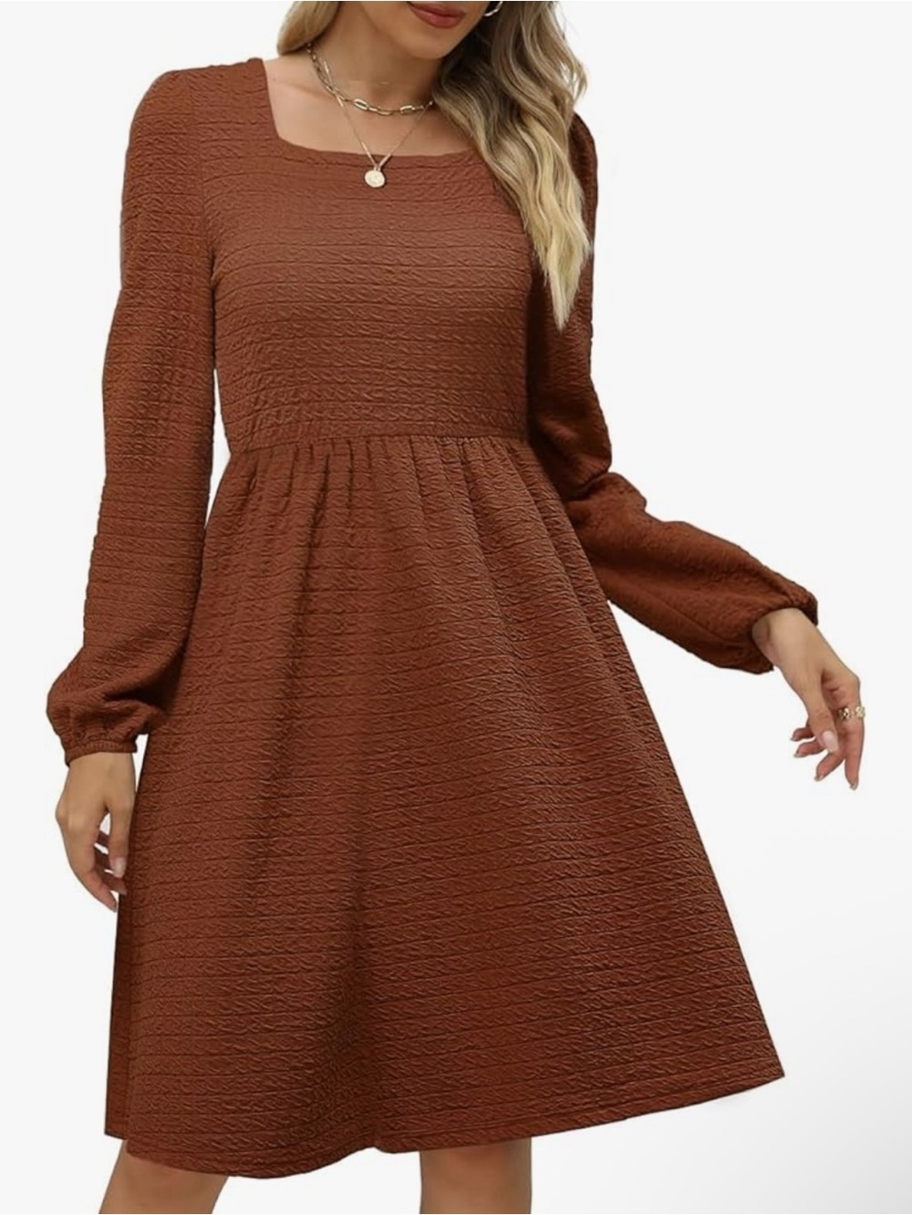 Waffle Weave Sweater Dress-Women’s Large